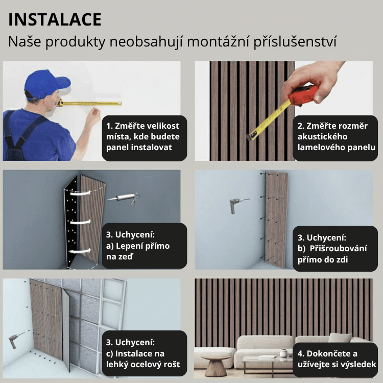 Instalace 3D panelů